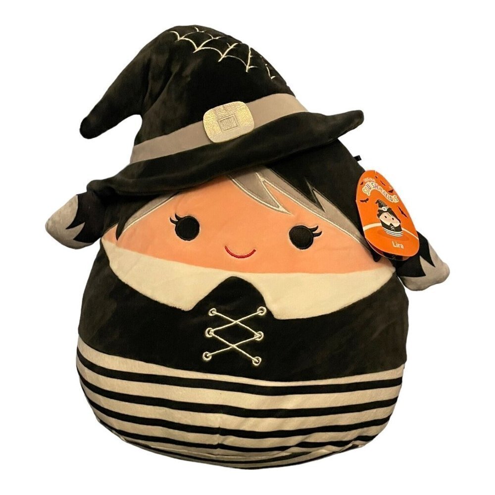 NWT Squishmallow 12" LIRA The Witch Halloween 2022 Plush Doll Black White